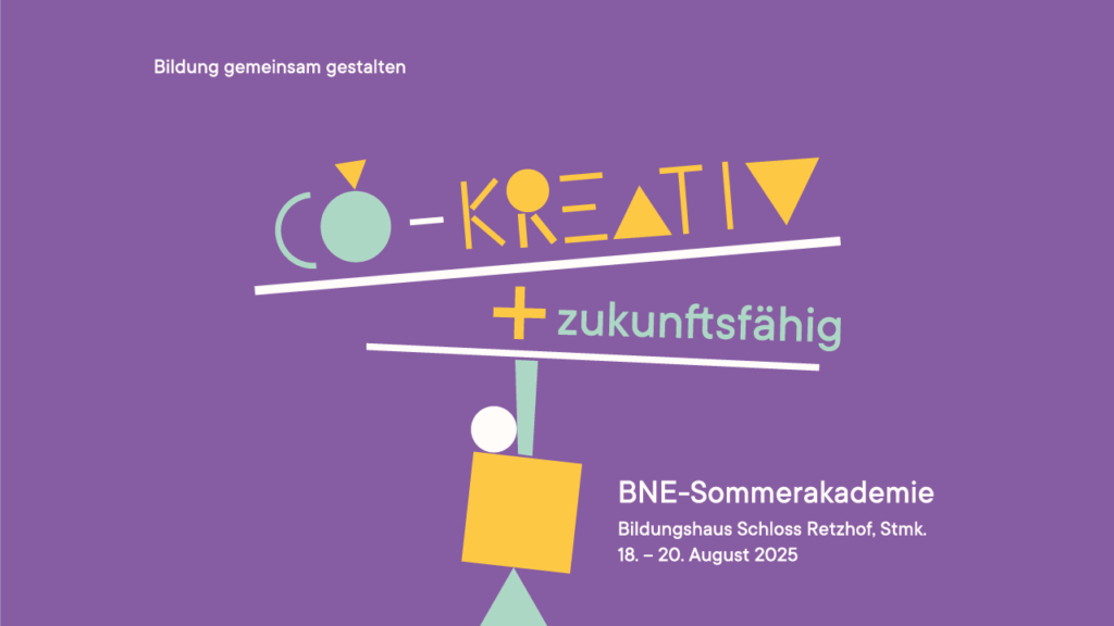 Co-Kreativ und zukunftsfähig Flyer in violett.