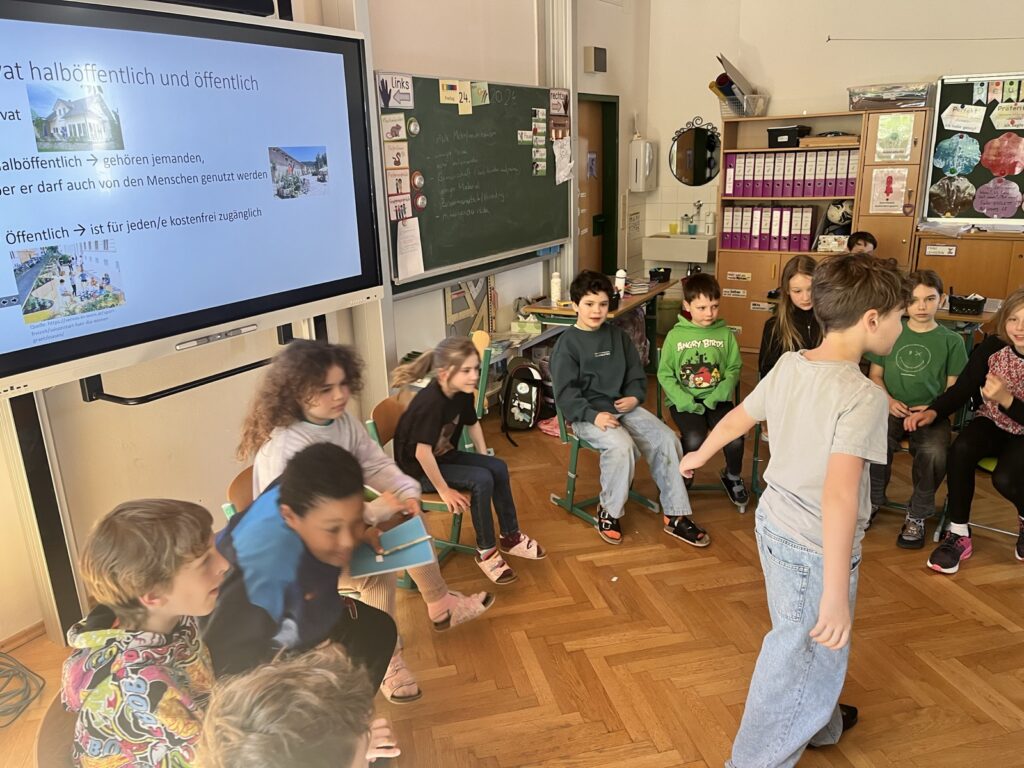 Spiel bei Workshop 1 in der Klasse.